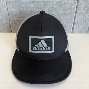 Adidas Golf Hat Cap Snap Back Mens One Size Black Gray Logo Performance